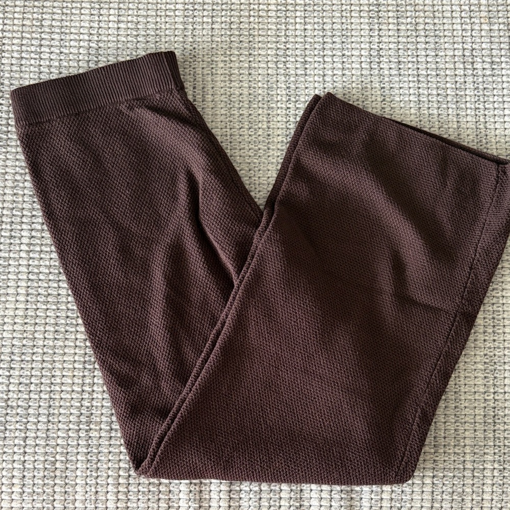 Brown Textured Pants